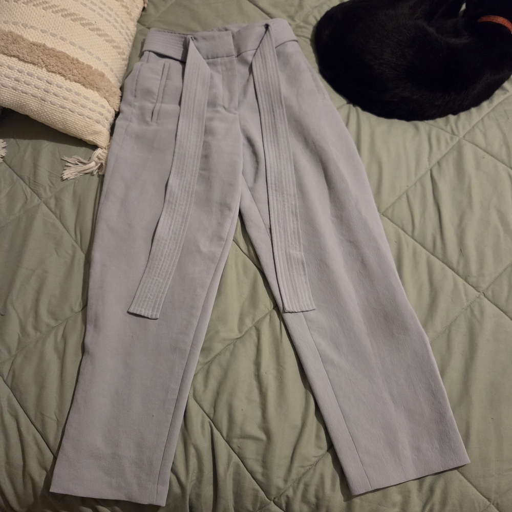 {Wilfred} Light Blue Tie Front Wide Leg Trousers